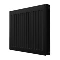 Радиатор панельный Royal Thermo COMPACT C11-600-600 Noir Sable 0.832 кВт настенный, присоединение резьбовое - 1/2″, подключение - боковое, универсальное, стальной, цвет - черный
