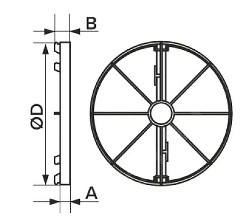 Клапаны обратные Эра OK диаметр D=100-150 мм для осевого вентилятора, корпус - пластик