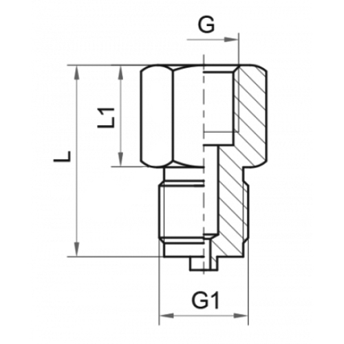 Переходник для манометра Росма Py250, латунь, внутренняя/наружная резьба G1/4″–M20x1.5