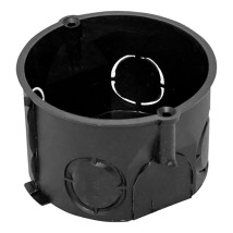 Коробка установочная EKF КМТ-010-001 68х42 мм приборная, для твердых стен, корпус – полипропилен, IP20, цвет – черный
